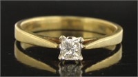 10kt Gold Princess Cut Diamond Solitaire Ring