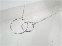 Silver Hoop Ring Necklace