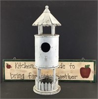 Rustic Bird House & Kitchen Sign