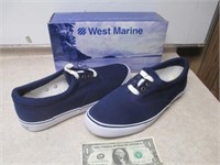 West Marine Blue Canvas Boat Shoes Sz 13 in