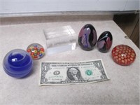 Lot of Assorted Art Glass Paperweights