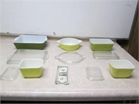 Vintage Yellow/Green Pyrex Lot w/ Lids