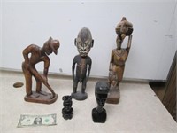 Lot of Wood Carved Figures/Statues