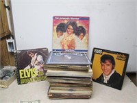 Large 33 RPM Record Lot - Elvis, The Supremes,