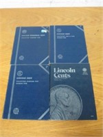 4 Lincoln Cent Books w/ 67 Wheat Pennies &