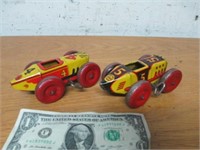 2 Vintage Marx Windup Toy Cars - Mechanics