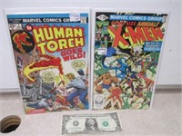 Vtg Human Torch No. 2 & X-Men No. 5 Comic