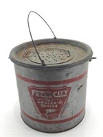 Vintage Galvanized Minnow Bucket -Falls City