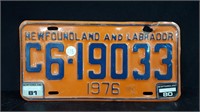 1976 NEWFOUNDLAND & LABRADOR PLATE