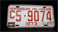 1973 NEWFOUNDLAND & LABRADOR PLATE