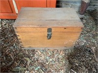 Vintage timber box with books