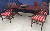 DUNCAN PHYFE MAHOGANY TABLE+6 FEDERAL STYLE CHAIRS