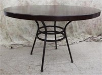 MODERN WOOD TOP DINING TABLE WITH METAL BASE