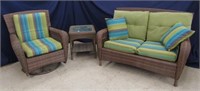 3PC  WATER RESISTANT COATED WICKER LIKE PATIO SET