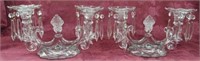 PAIR CRYSTAL CANDELABRAS WITH CRYSTALS-AS IS