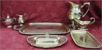 CRESCENT SILVERPLATE COLLECTION WITH ONEIDA TRAY