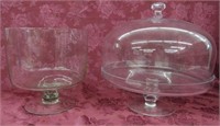 CLEAR GLASS FOOTED CAKE PLATE & TRIFLE DISH