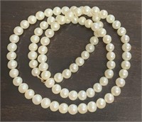 10kt Gold 18" White Pearl Necklace