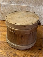 Vintage Wood Bucket With Lid