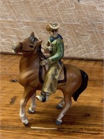 Porselon Cowboy On Horse Figurine