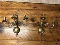 Two Brass Candle Stick Holders