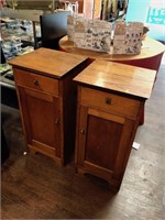 Two One Drawer Wood  End Tables