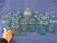 13 blue gal. -quart -pint ball canning jars