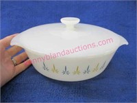 vintage 1qt fire king covered casserole dish