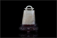 CHINESE JADE CARVED BELL PENDANT