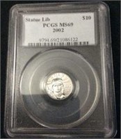 2002 Platinum Statue of Liberty $10 - PCGS MS69