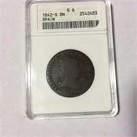 1842-S 8M Spanish Coin G-6