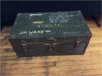 Military Foot Locker- Jim Wake- w/ contents
