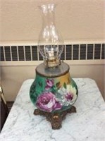 Oil Lamp - Hand Painted