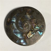 Taxco Sterling Silver & Abalone Pendant / Pin