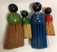 Group Of 4 Black Memorabilia Brushes