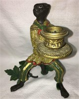 Painted Bronze Figural Candle Holder