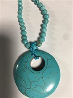 Turquoise Beaded Pendant Necklace