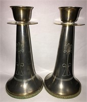 Pair Of Arts And Crafts Candle Sticks