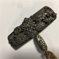 Oriental Silver Floral Pin