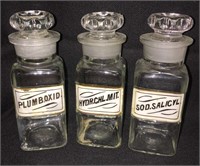 Set Of 3 Glass Apothecary Jars