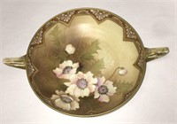 Hand Painted Nippon Porcelain Double Handled Bowl