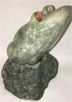 Edith Altschuld Alabaster Sculpture, Frog
