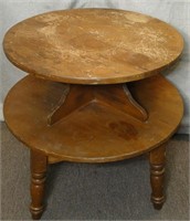 RETRO TIERED ROUND END TABLE