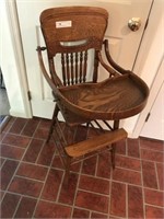 Early Cane Seated High Chair with Tray