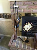 Contemporary Wrought Iron Fireplace Tool Holder
