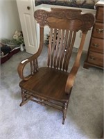 Oak Pressed Back Rocking Chair
