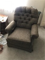 Upholstered Brown Swival Rocker Lazyboy