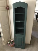 Green Painted 3-leg End Table and Book Shelf
