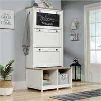 Cottage road soft white entryway storage cabinet