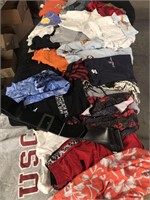 Box of men’s clothing, medium shirts, 34 waist